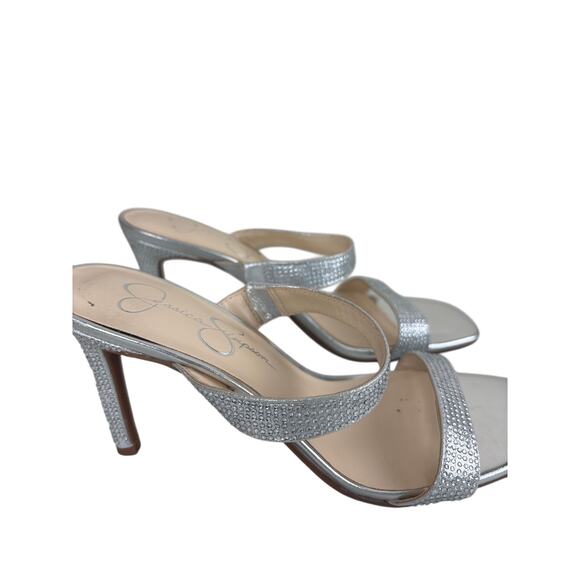 Jessica Simpson Omana Rinestone Strappy Heels Sandals Size 8 - Picture 4 of 12